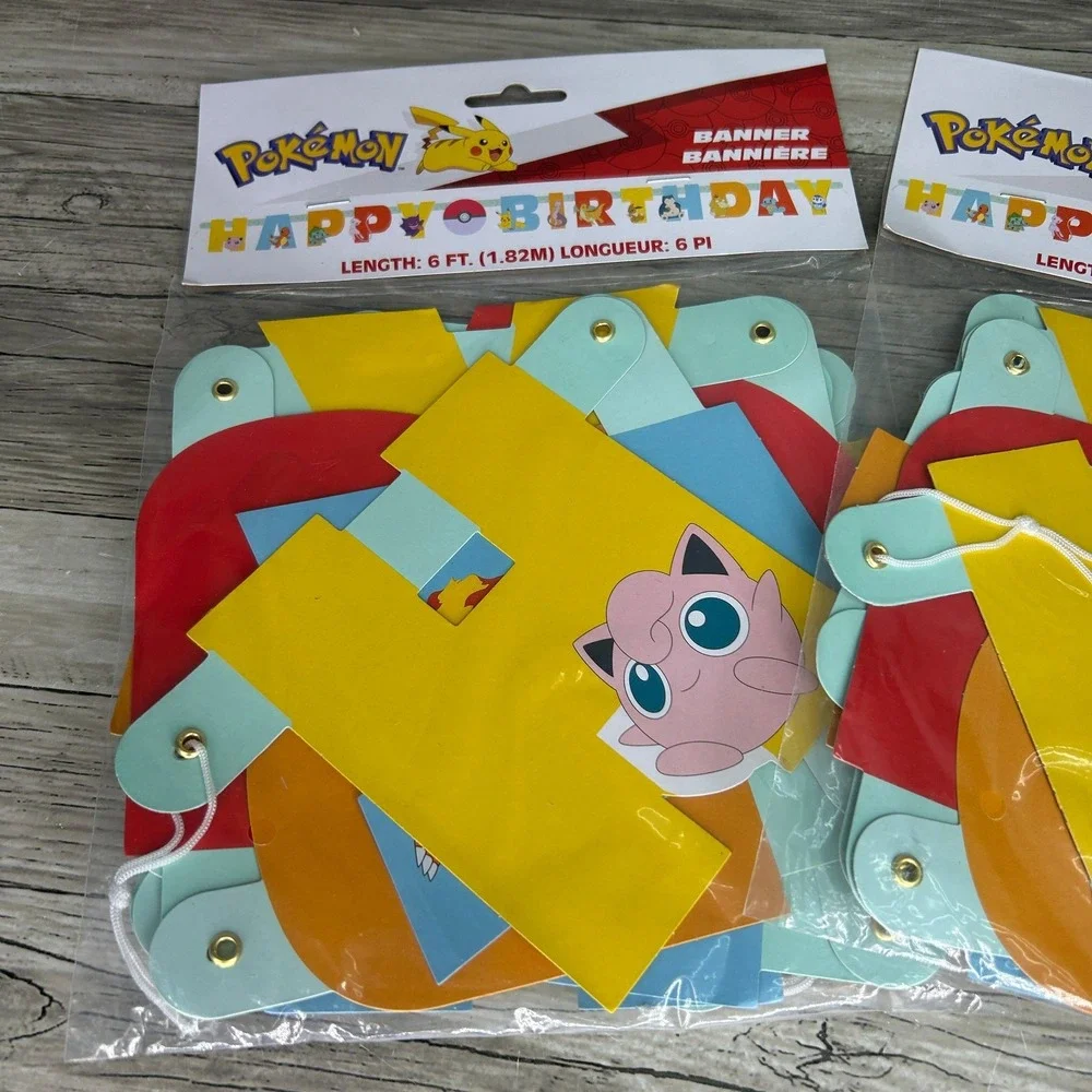 Pokémon Birthday Party Banner Happy Birthday Supply 6ft Set of 2